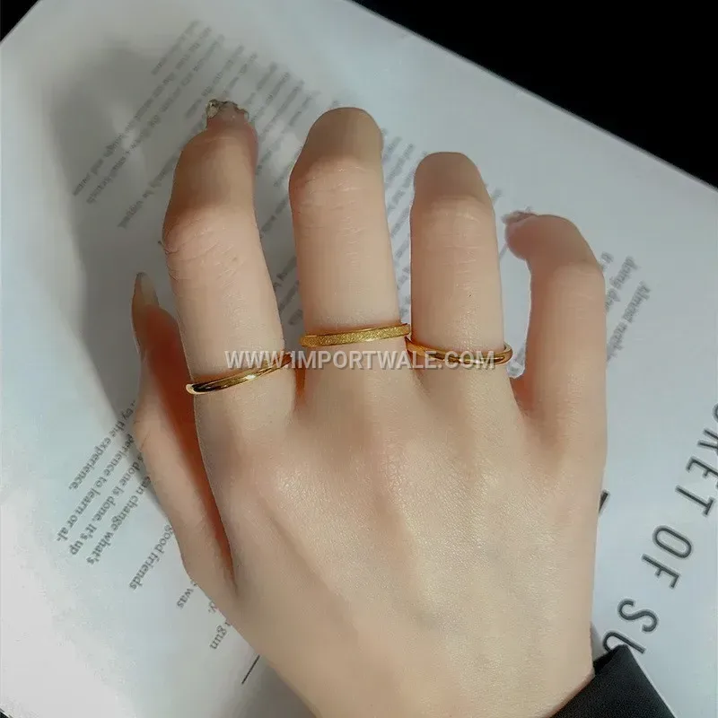 Minimalist Stainless Steel Triple Interlocking Plain Band Ring