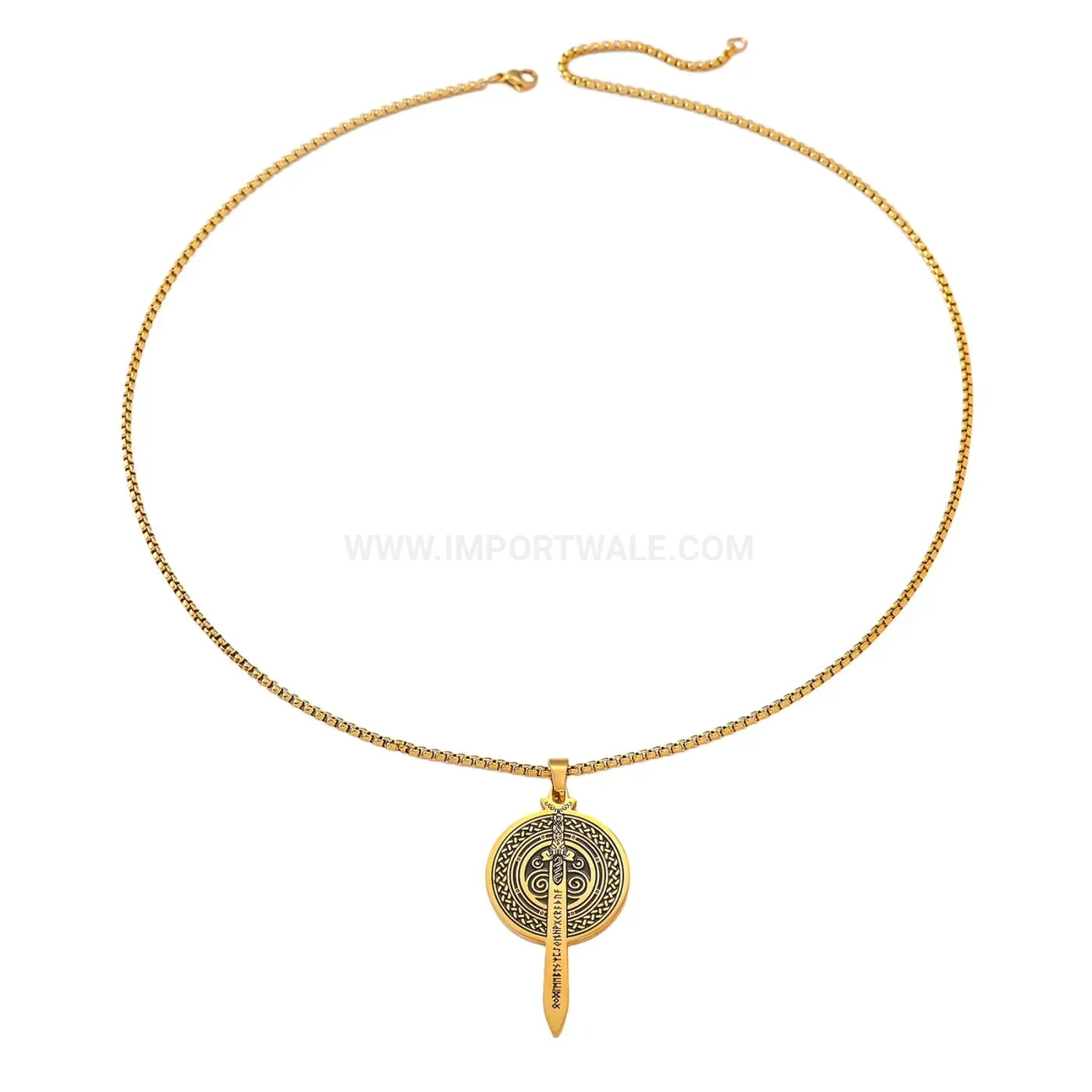 Chic Stainless Steel Sword Motif Pendant Necklace