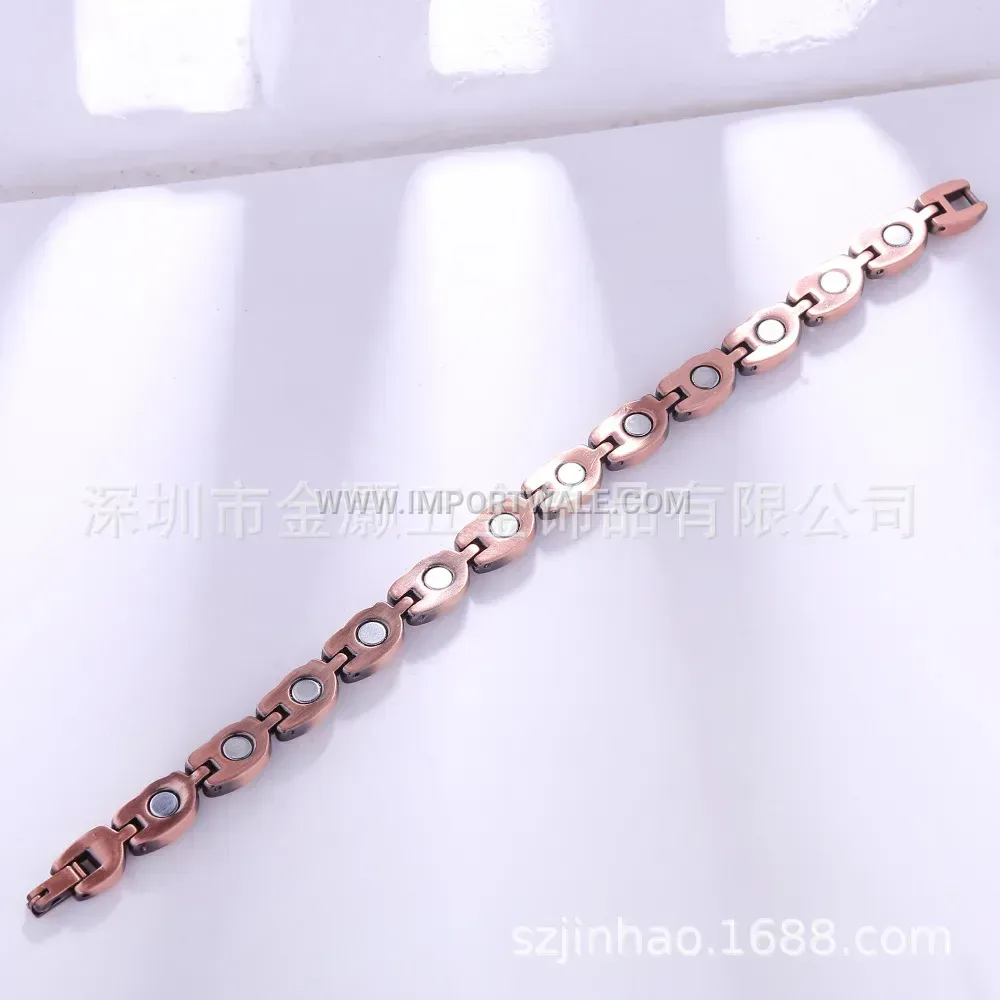 Minimalist Vintage Alloy Magnetic Bracelet in Antique Bronze