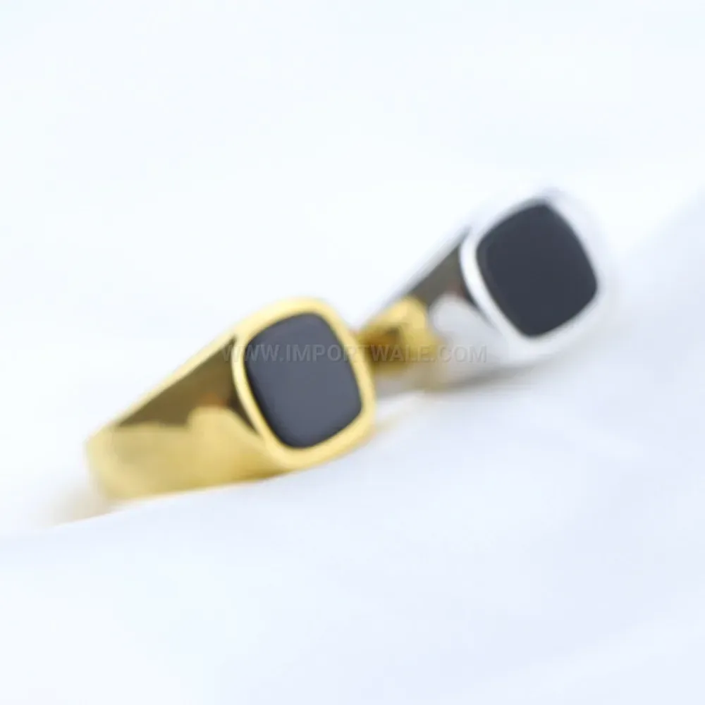 Designer Geometric Square Crystal Stainless Steel Ring