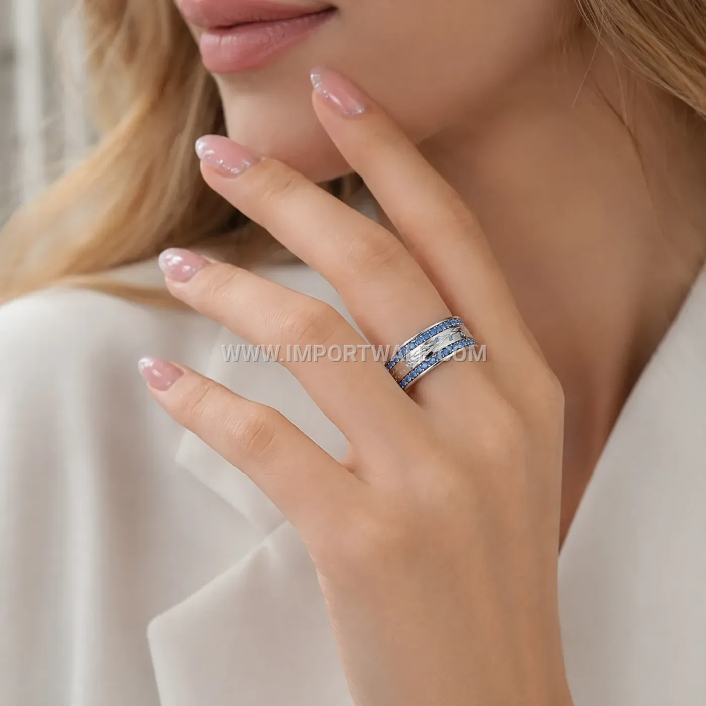 Constellation Zircon Stainless Steel Band Ring in 18K Gold Plating