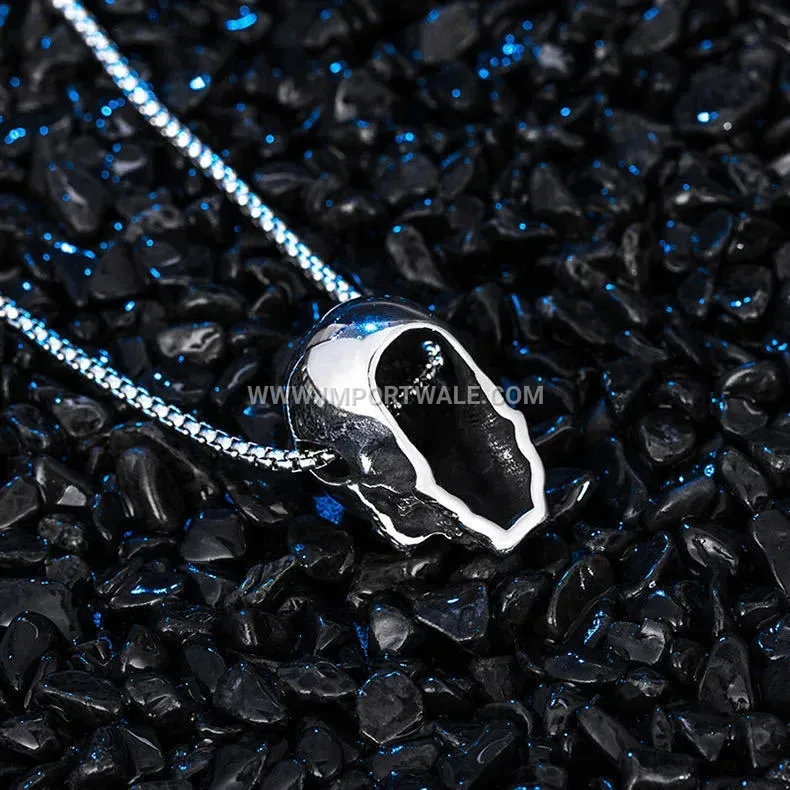 Edgy Stainless Steel Skull Pendant Necklace for Men