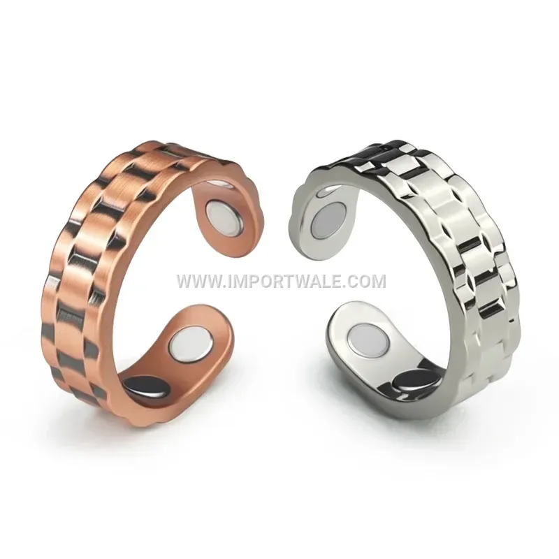 Textured Grid Pure Copper Magnetic Ring
