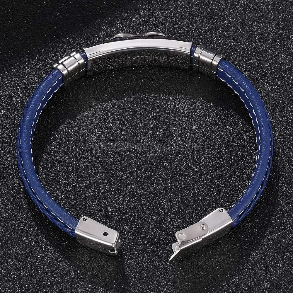 Multi-Strand Leather Bracelet with Stainless Steel Infinity Symbol