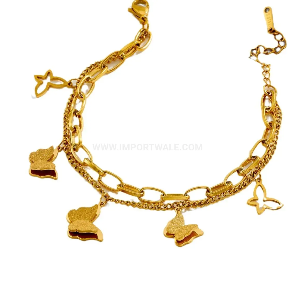Chic Double-Layer Titanium Steel Butterfly Bracelet