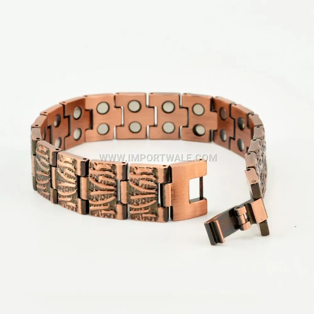 Tiger Pattern Titanium Steel Magnetic Cuff Bracelet