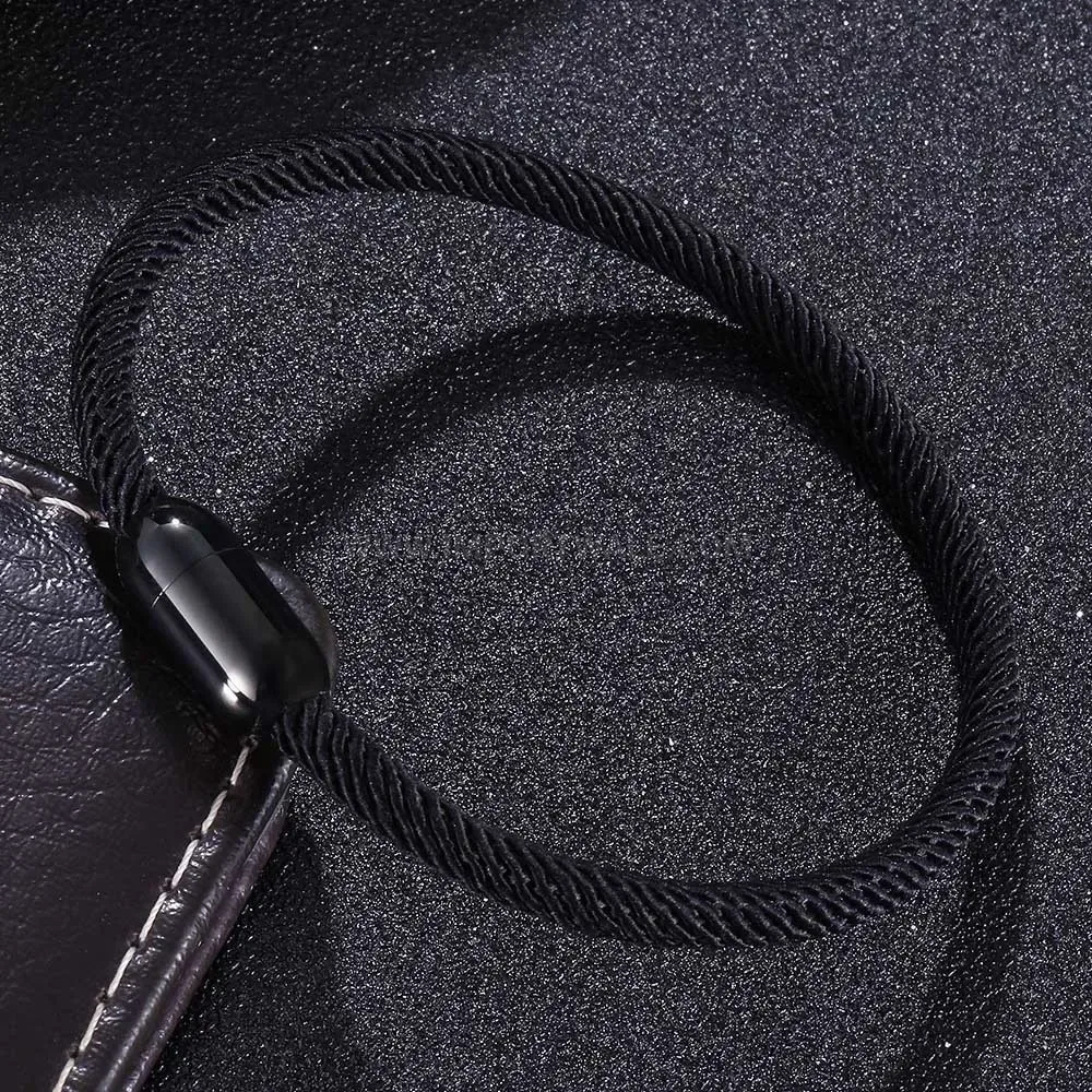 Minimalist Leather Bracelet With Black Electroplated Magnetic Clasp