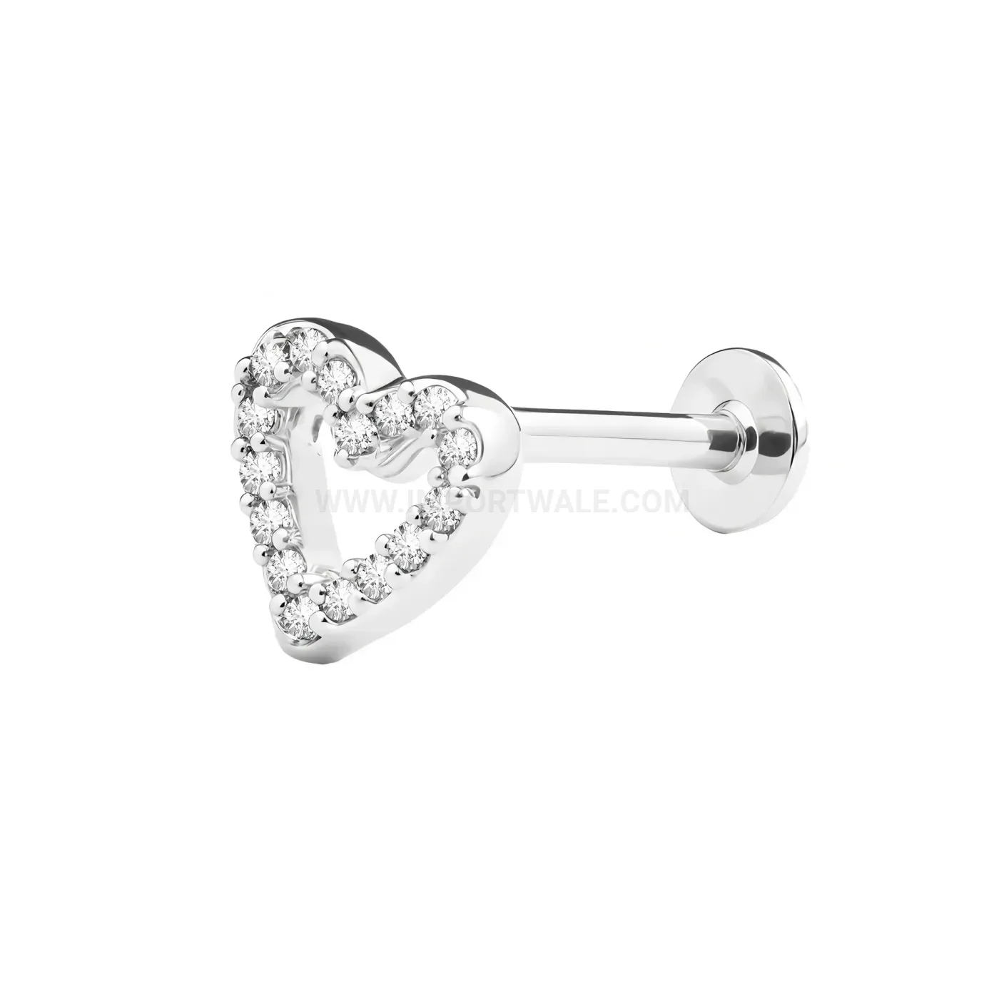 Trendy Pave Rhinestone Cutout Stainless Steel Piercing Stud Earrings