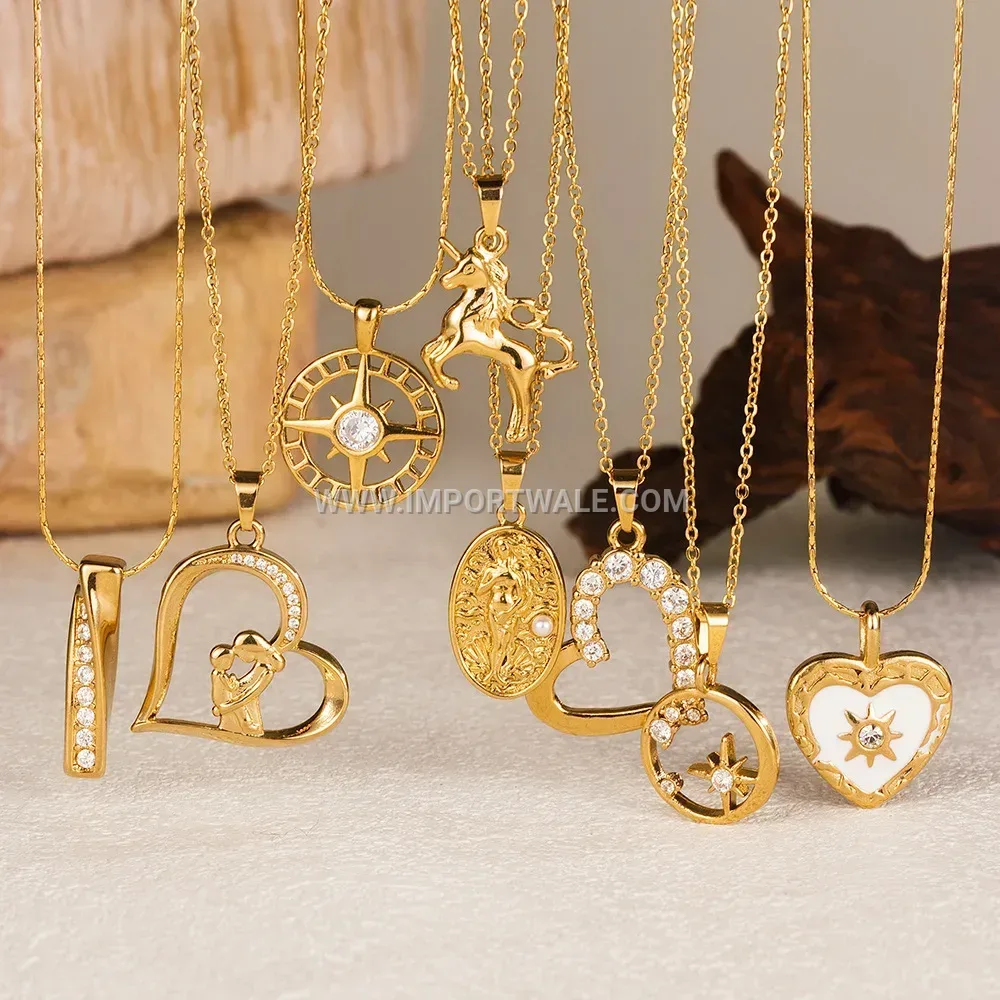 Women's 18K Gold Plated Zircon Stainless Steel Necklace