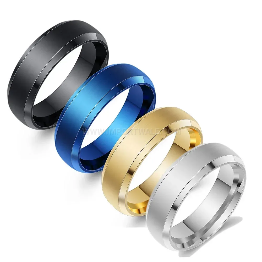 Modern Classic Sleek Stainless Steel 6mm Couple Band Ring
