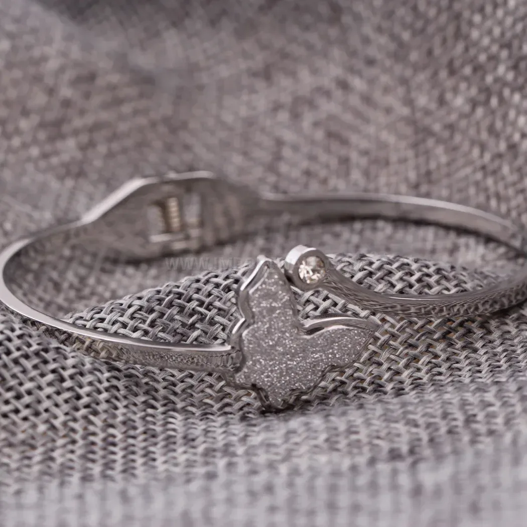 Chic Double-Layer Frosted Butterfly Stainless Steel Bangle