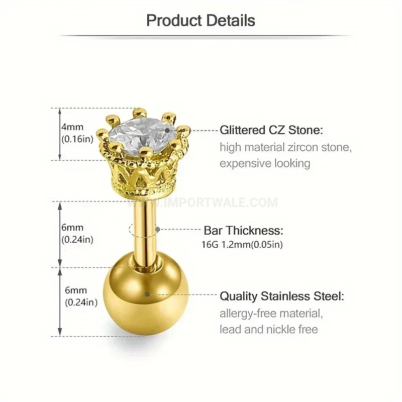 Fashion Rhinestone Heart Star Stainless Steel Piercing Set