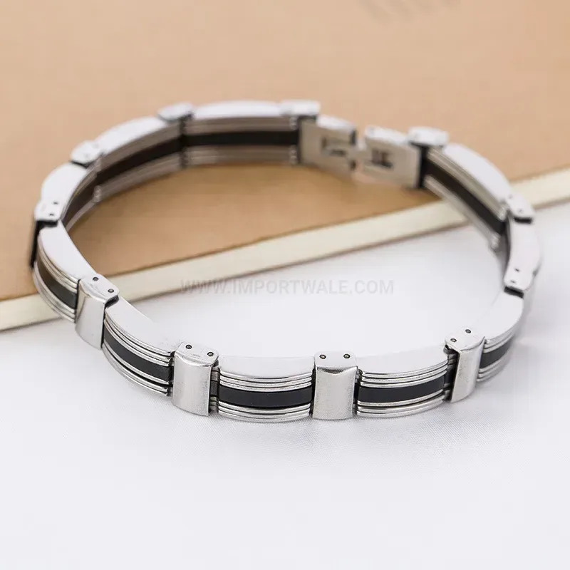 Men's Modern Black Drip Glaze Titanium Steel Bracelet