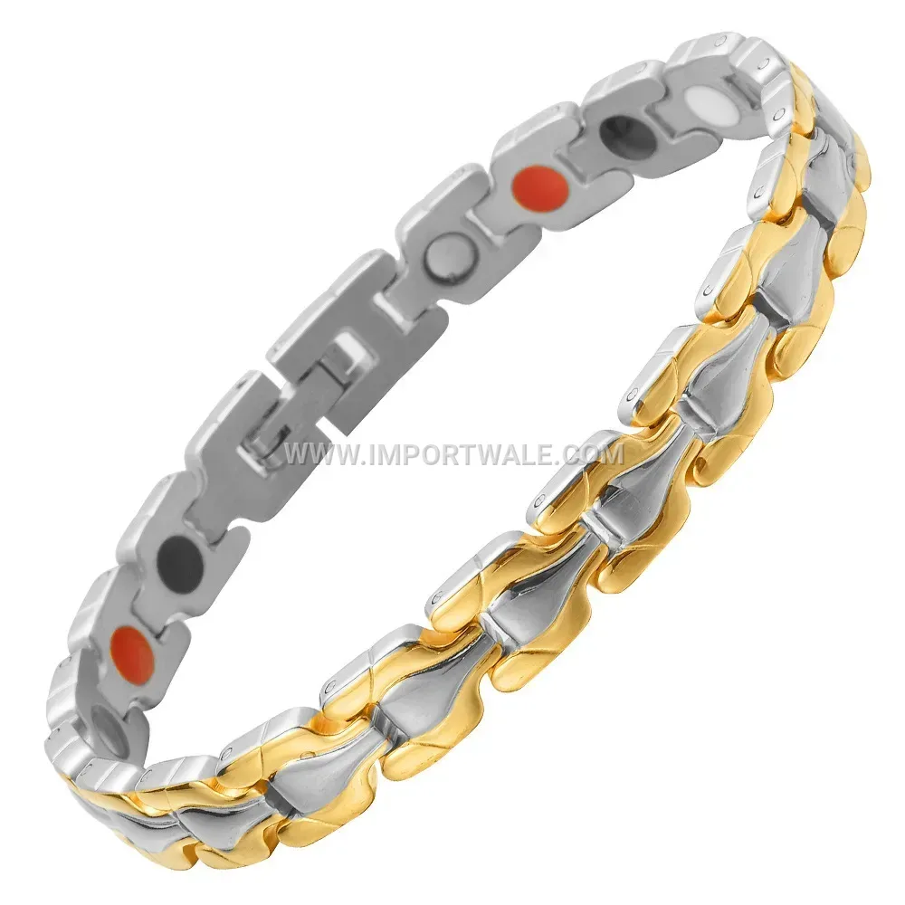 Plated Titanium Steel Four-in-One Magnetic Link Bracelet