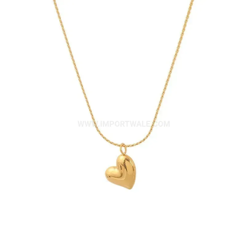 Trendy Titanium Steel Heart Pendant Necklace