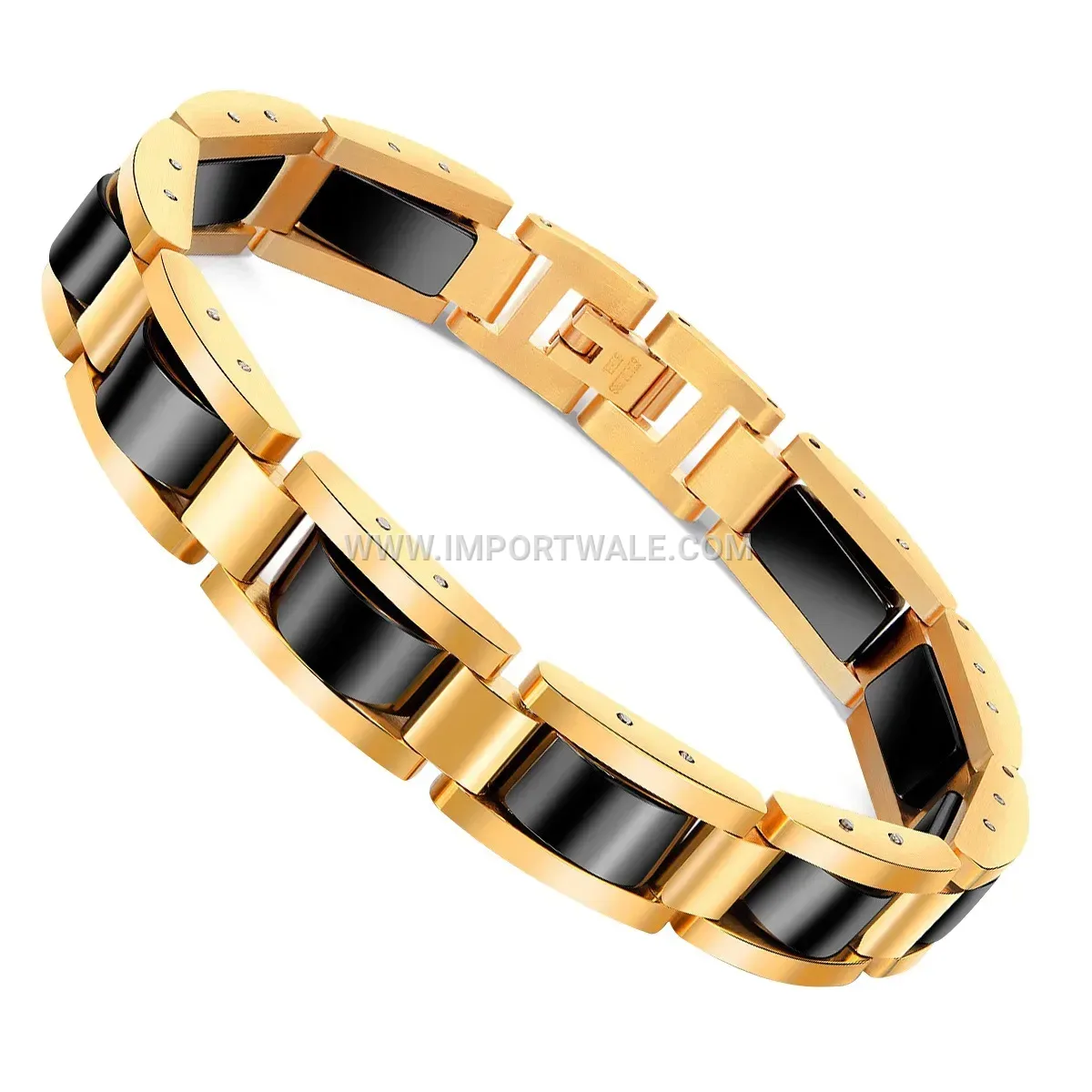 Sleek Geometric Titanium Steel Hematite Magnetic Bracelet