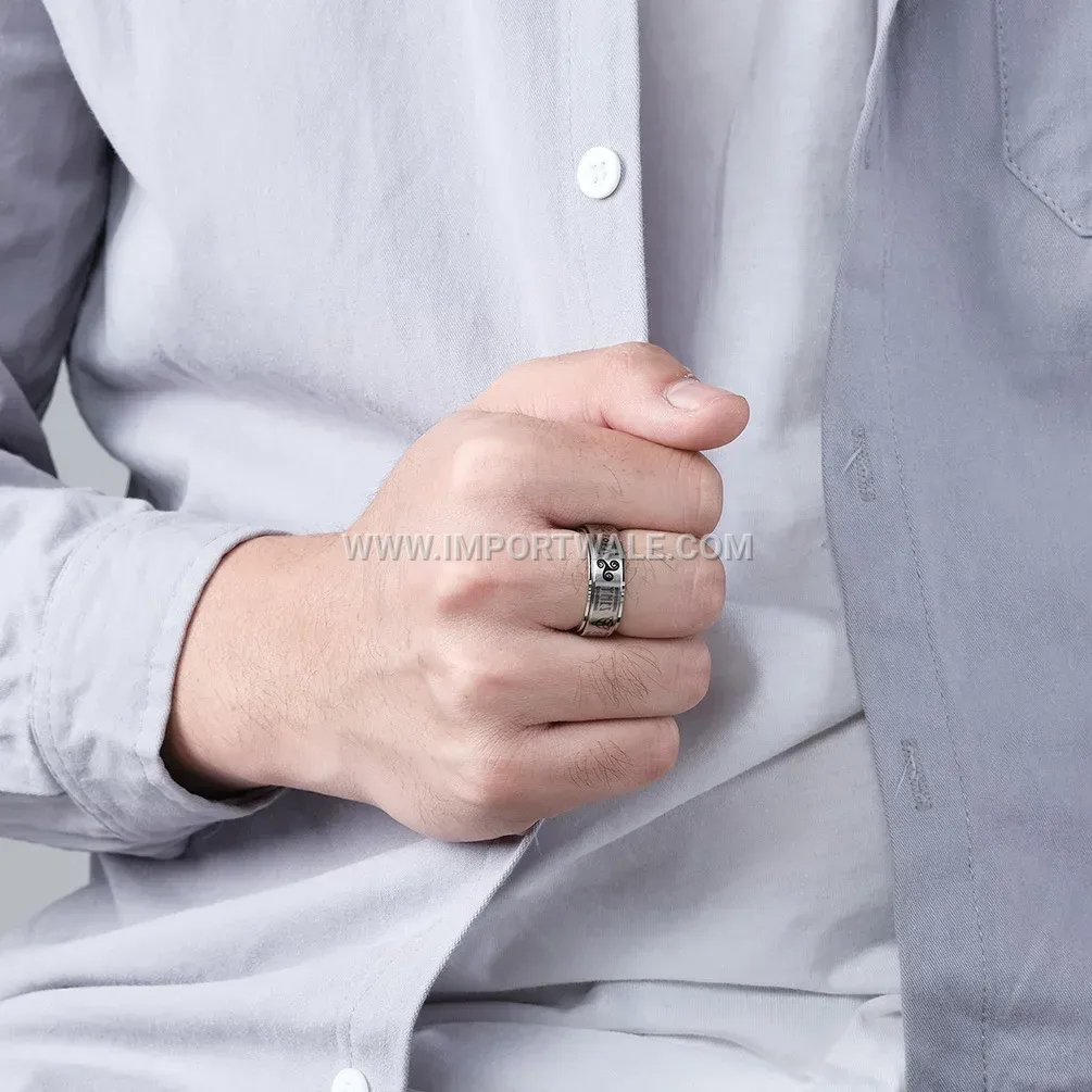 Rotatable Viking Rune Stainless Steel Spinner Ring