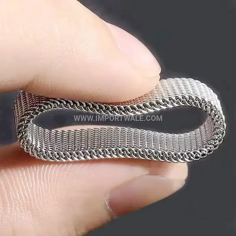 Woven Stainless Steel Mesh Band Ring