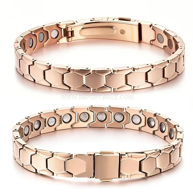 Rose Gold Stainless Steel Magnetic Bio Bracelet