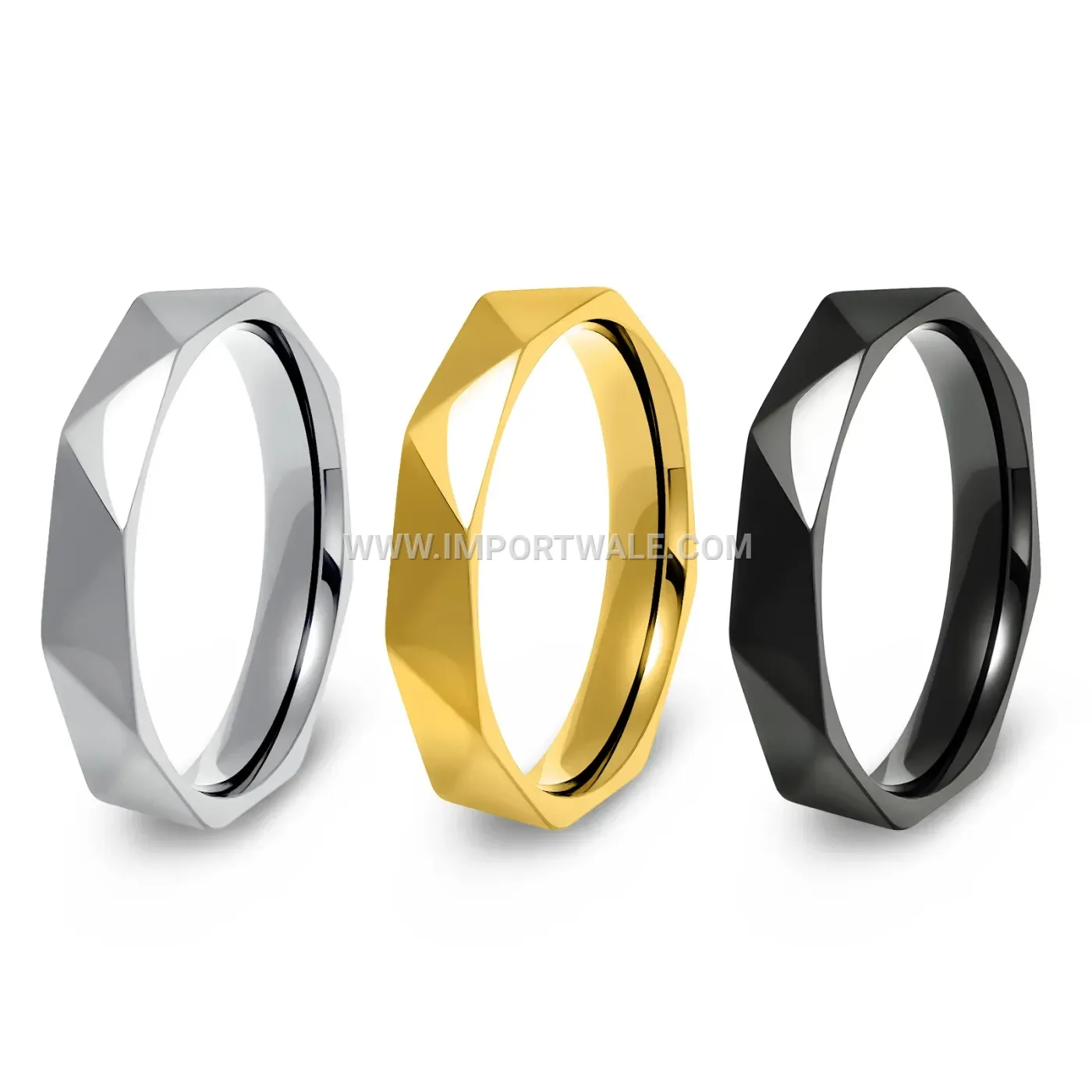 Geometric Rhombus Stainless Steel Band Ring