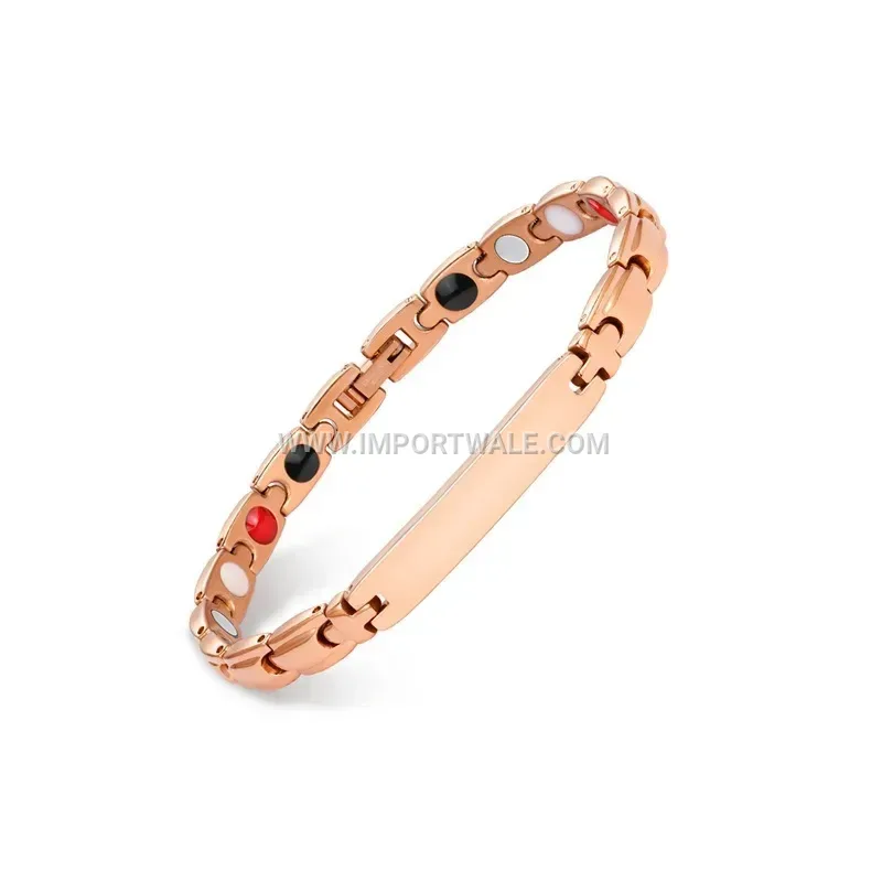 Magnetic Titanium Stainless Steel Geometric Bangle Bracelet