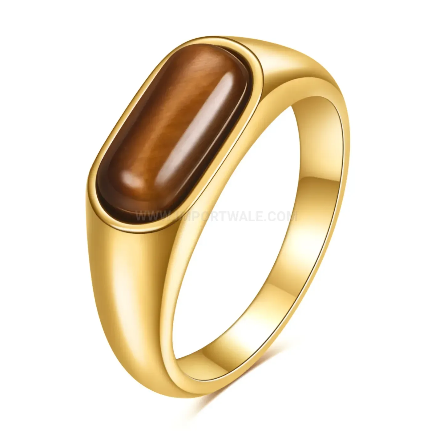Chic Stone Inlaid Slim 304 Stainless Steel Band Ring