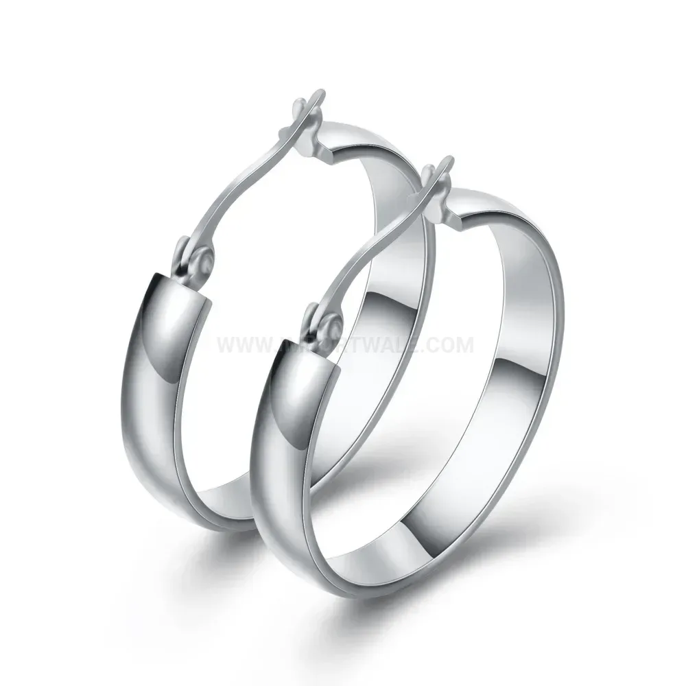 Classic Hollow Circle Stainless Steel Hoop Earrings