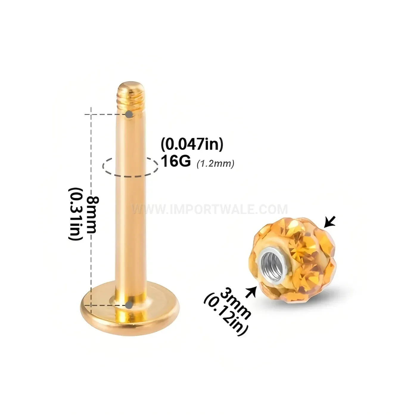Elegant Multicolor Pavé Crystal Sphere Stainless Steel Piercing Studs