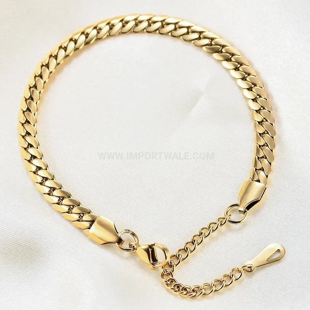 Sleek 6mm Stainless Steel Cuban Link Chain Bracelet