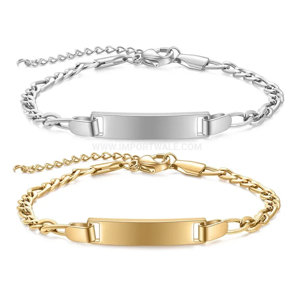 Children's Adjustable Smooth Bar Stainless Steel Bracelet
