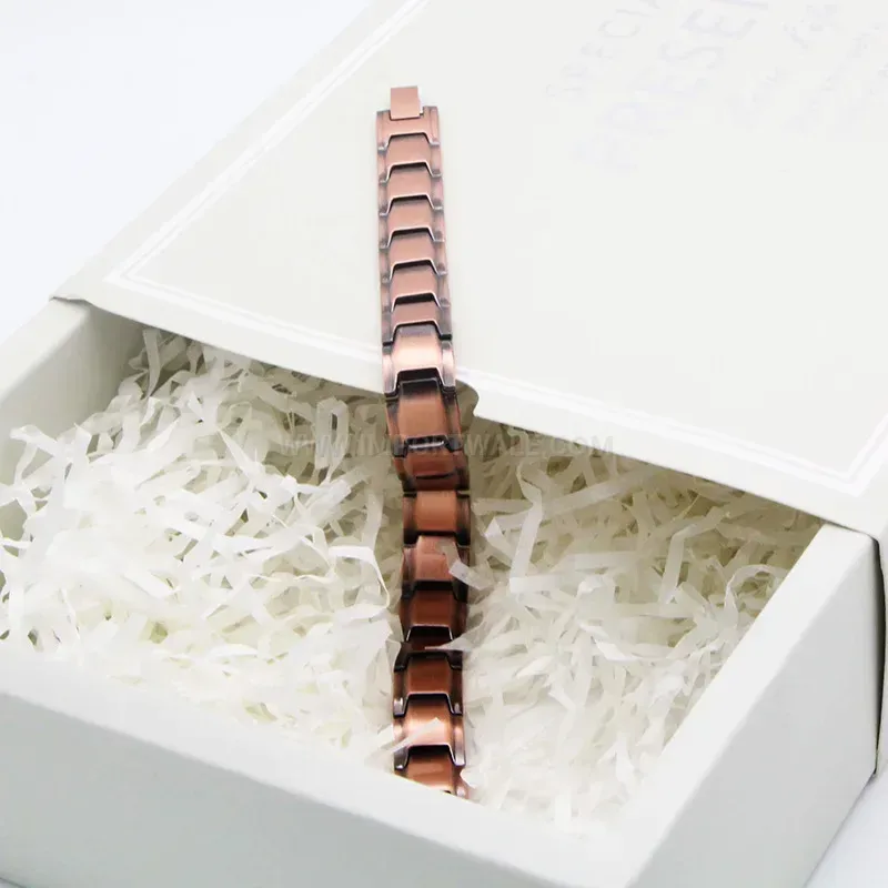 Premium Vintage Red Copper Single-Row Neodymium Magnetic Couples Bracelet