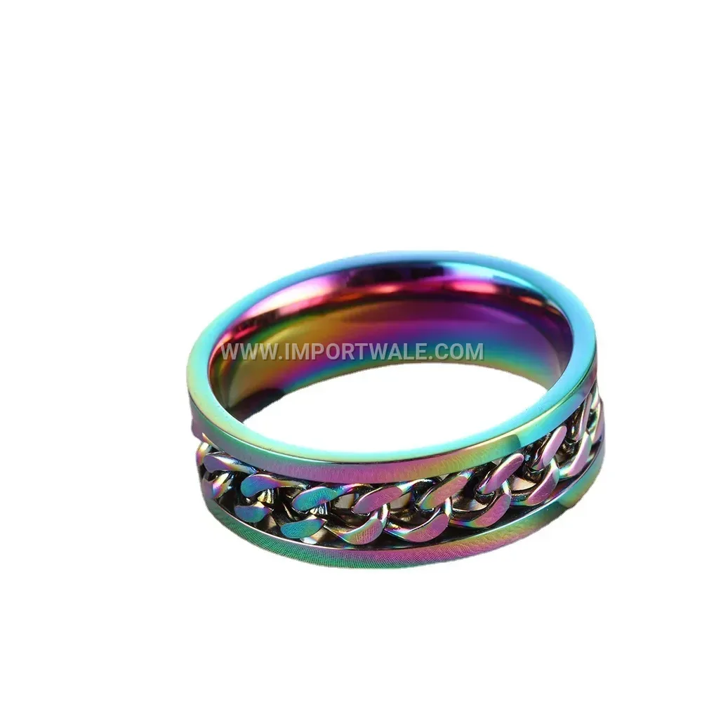 Rotatable Stainless Steel Chain Spinner Ring
