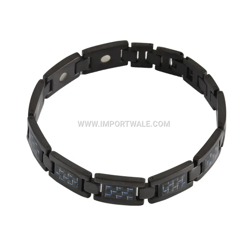 Stainless Steel Carbon Fiber Magnetic Energy Bracelet