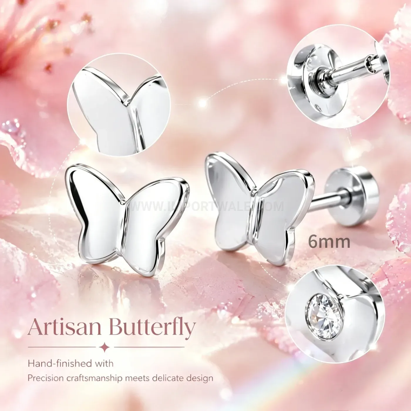Trendy Stainless Steel Pearl and Crystal Geometric Ear Piercing Studs