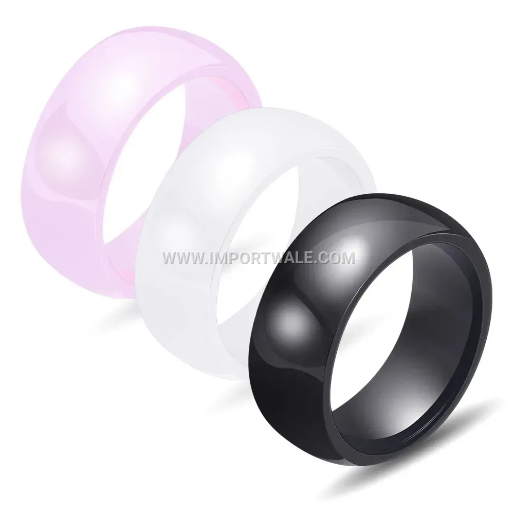 Smooth Polished High-Gloss Ceramic Band Ring