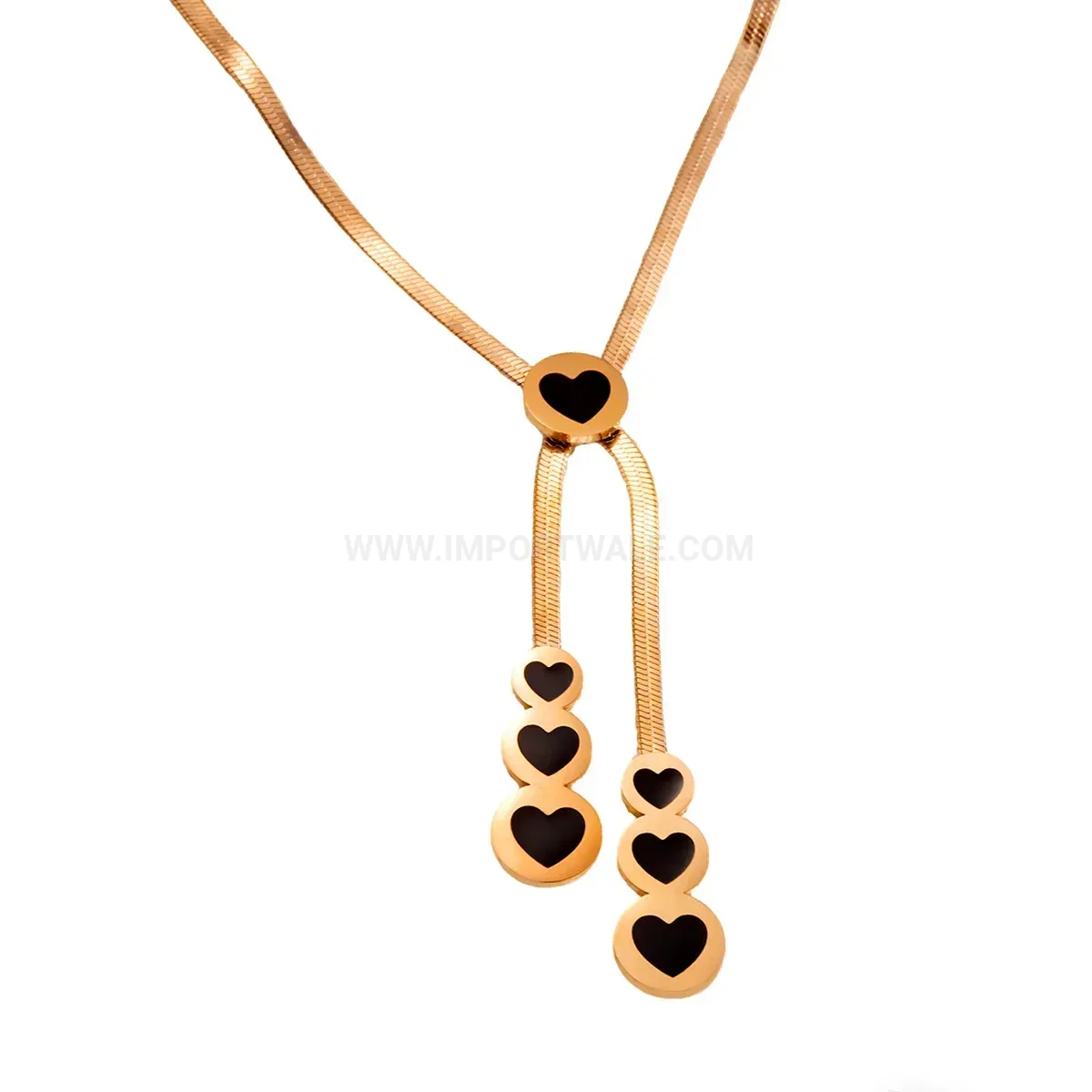 Titanium Steel Heart Pendant Choker Necklace