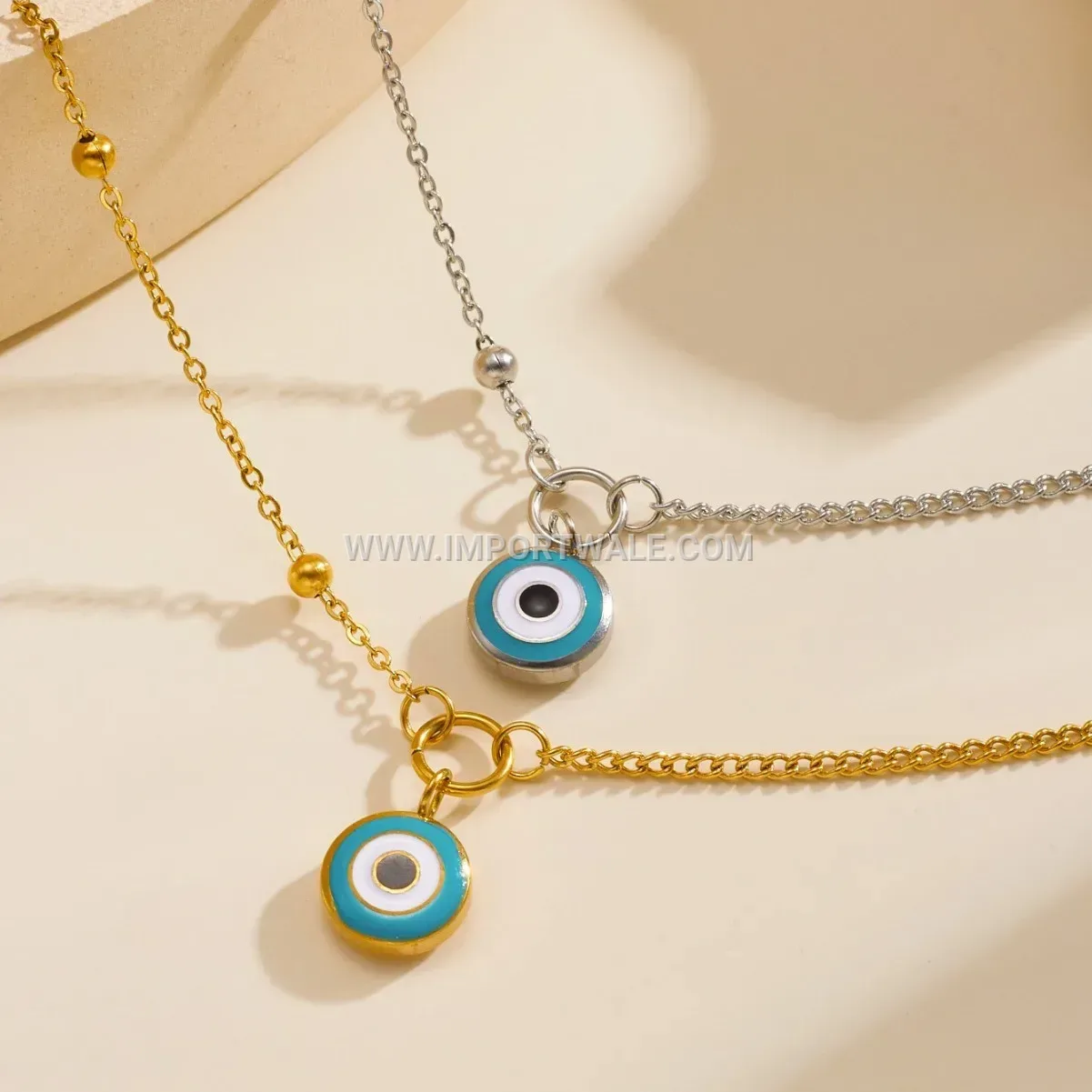 Bohemian Stainless Steel Beaded Charm Anklet