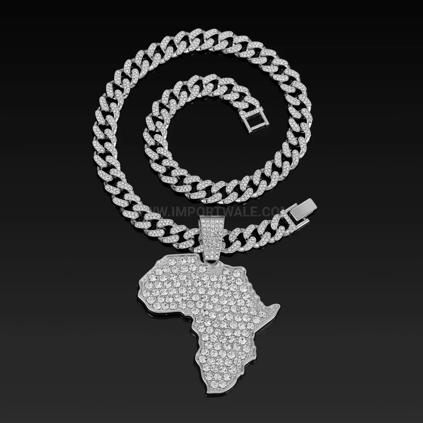 Thickened Iced Out World Map Medallion Pendant