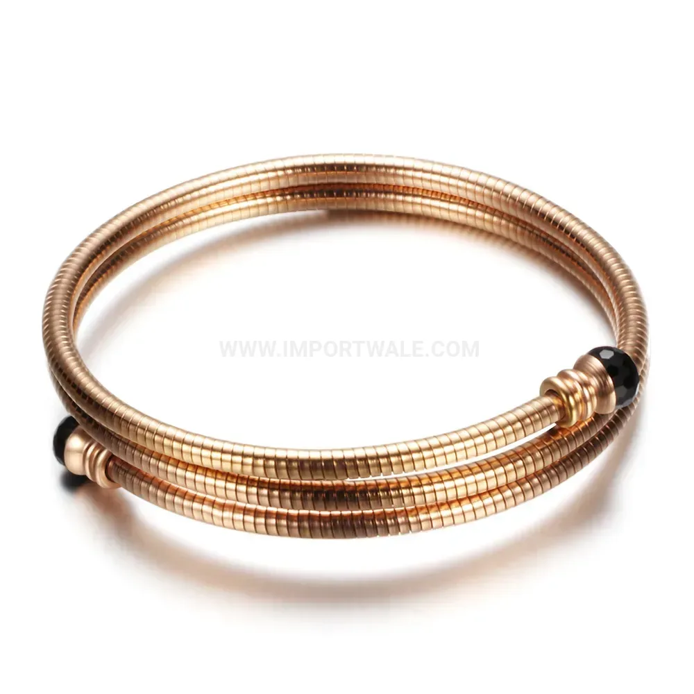 Modern Open Multi Layer Wire Stainless Steel Adjustable Cuff Bangle