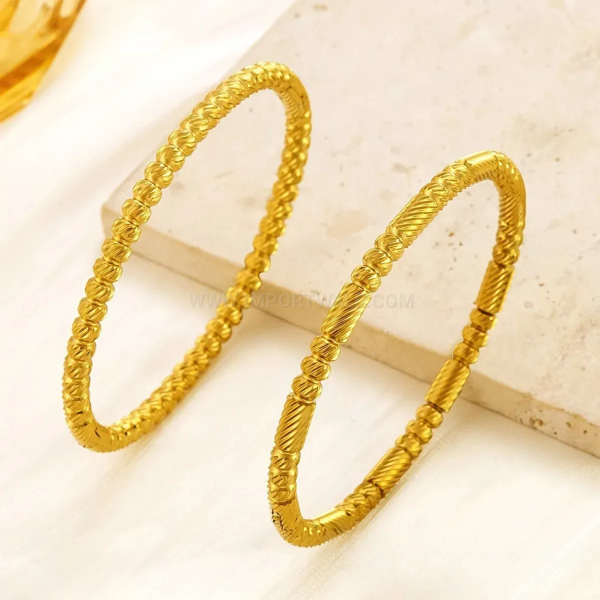 Classic Minimalist Geometric Gold Plated Stainless Steel Bangle