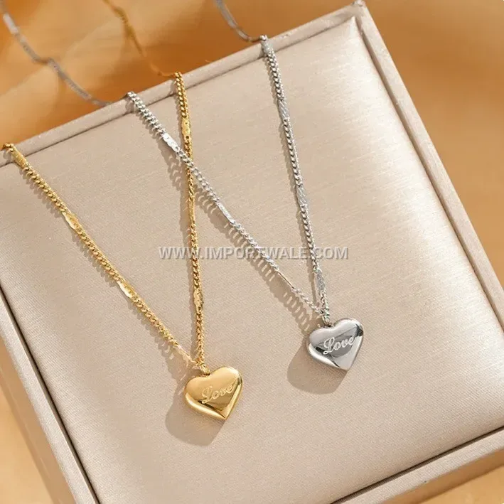 Gold Plated Stainless Steel Heart Hoop Earrings