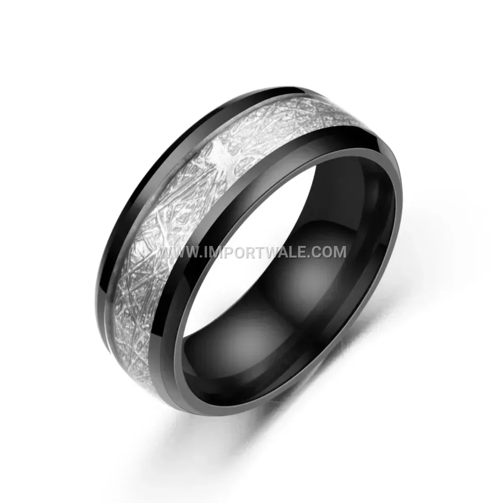 Textured Silk Pattern Stainless Steel Band Ring