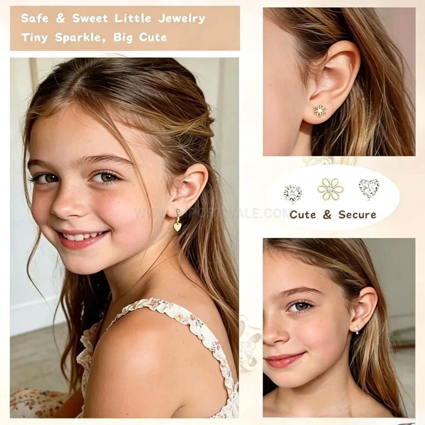 Fashion Sweet Floral Stainless Steel Piercing Stud Earring Set