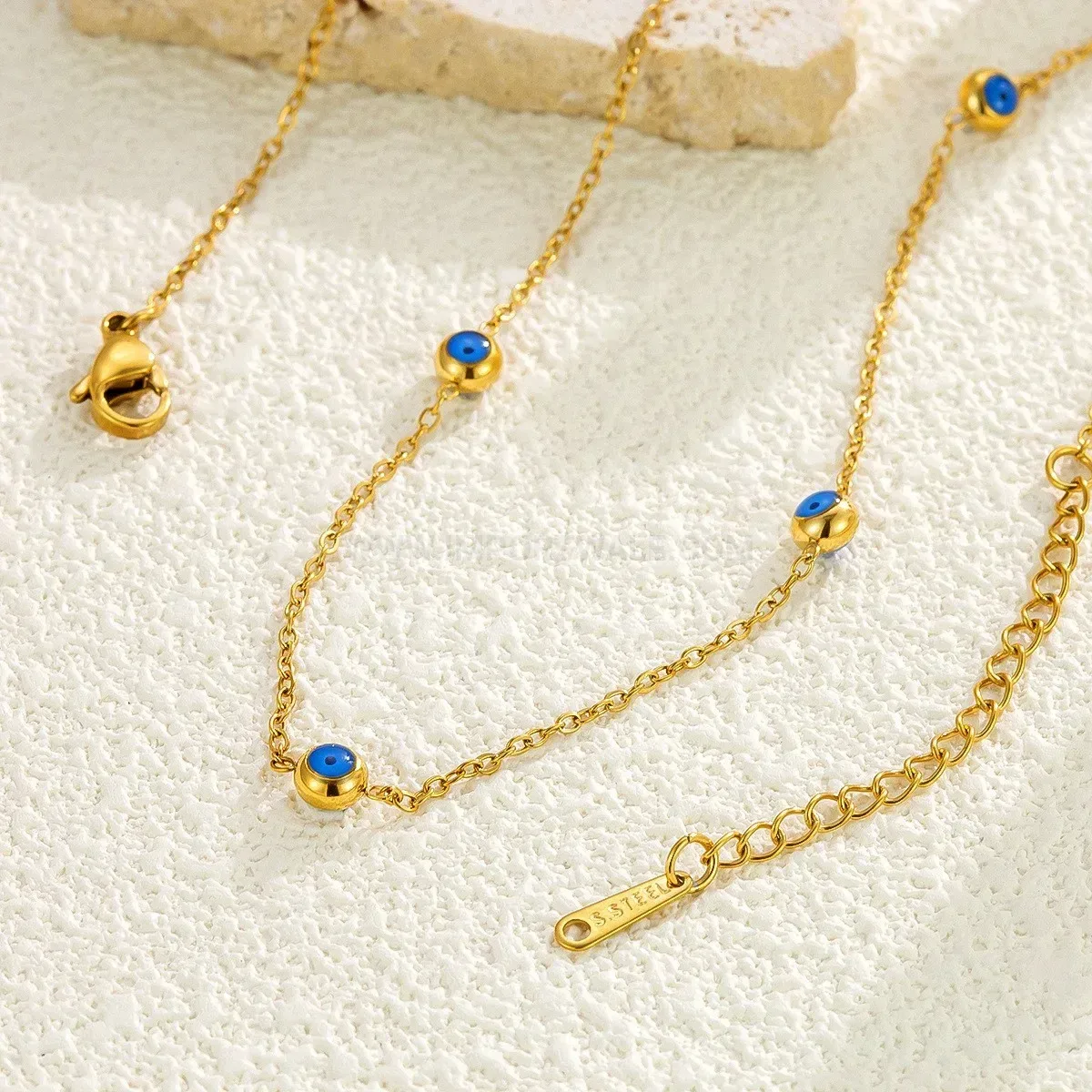 Stainless Steel Evil Eye Charm Necklace