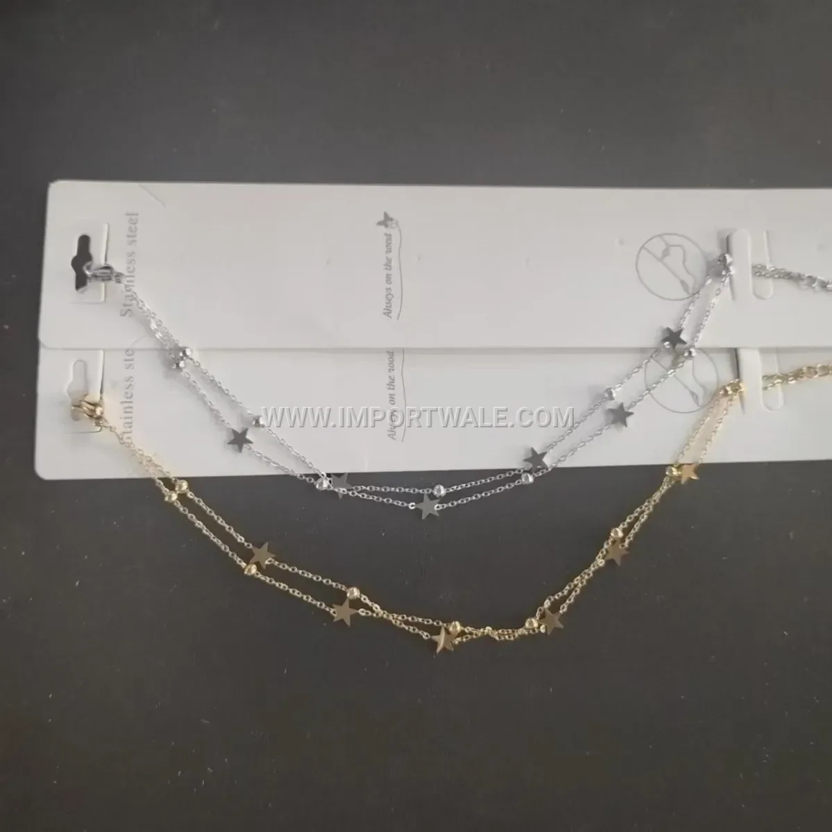 Double Layer Stainless Steel Star Charm Anklet