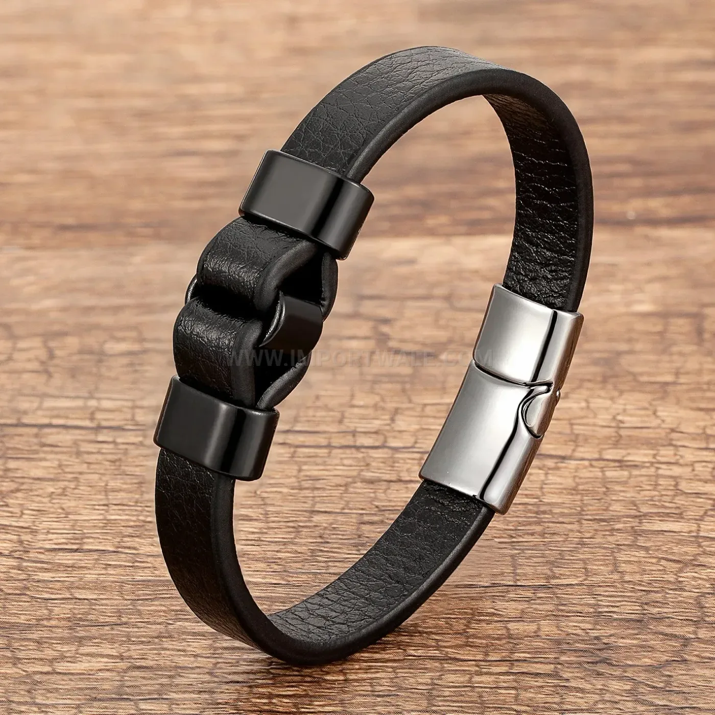 Handwoven Leather Cord Magnetic Clasp Wrap Bracelet