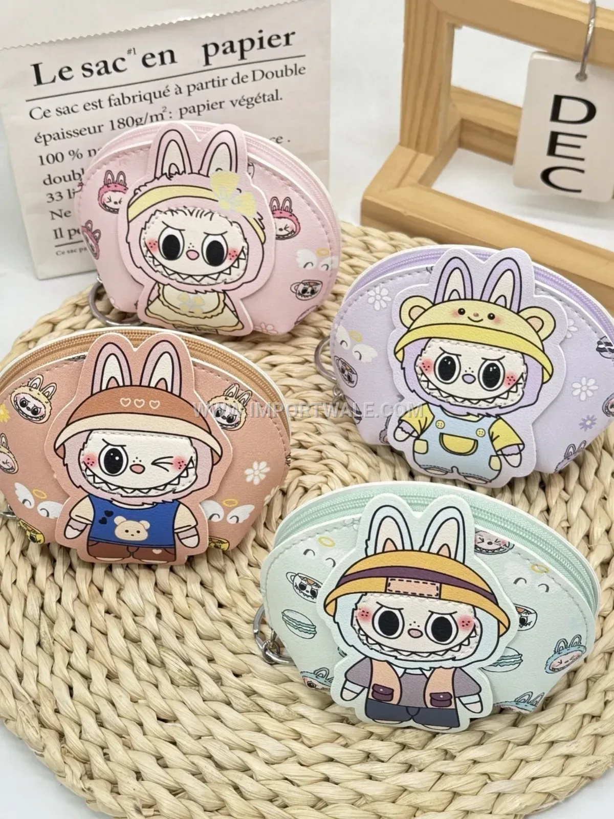 Playful Cartoon Animal Shell Mini Pouch Bag Charm
