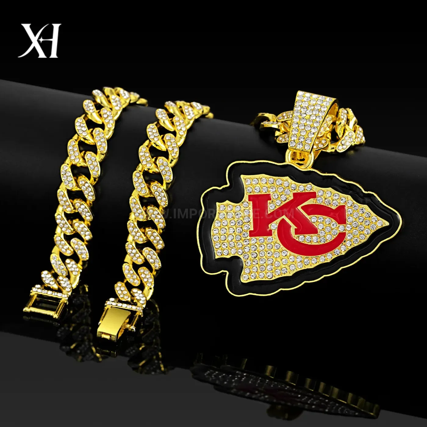 Iced Out Shield Crest Hip Hop Pendant