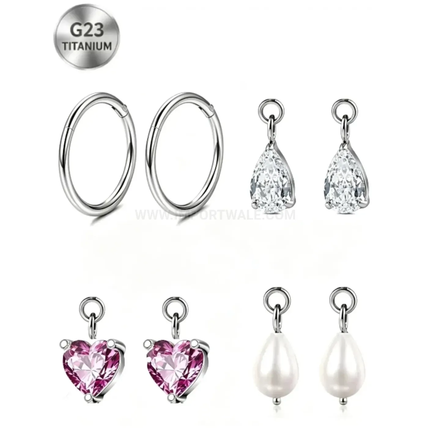 Chic G23 Titanium Seamless Clicker Hoop and Stud Body Piercing Set