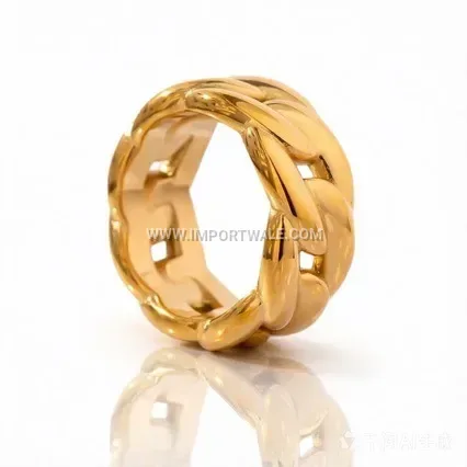 Vintage Inspired Stainless Steel Chain Link Ring